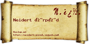 Neidert Árpád névjegykártya